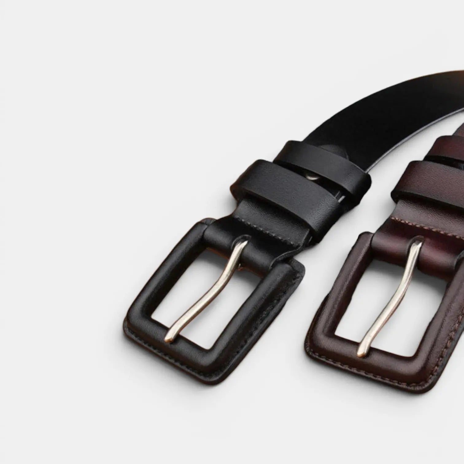 Unisex Leather Belt Large Size Square Buckle | Kervax | Beltary