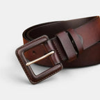 Unisex Leather Belt Large Size Square Buckle | Kervax | Beltary