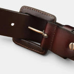 Unisex Leather Belt Large Size Square Buckle | Kervax | Beltary