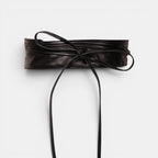 Wide 6.5cm Vegan Faux Leather Tie Belt for Women Smooth Soft | Zelnov | Beltary