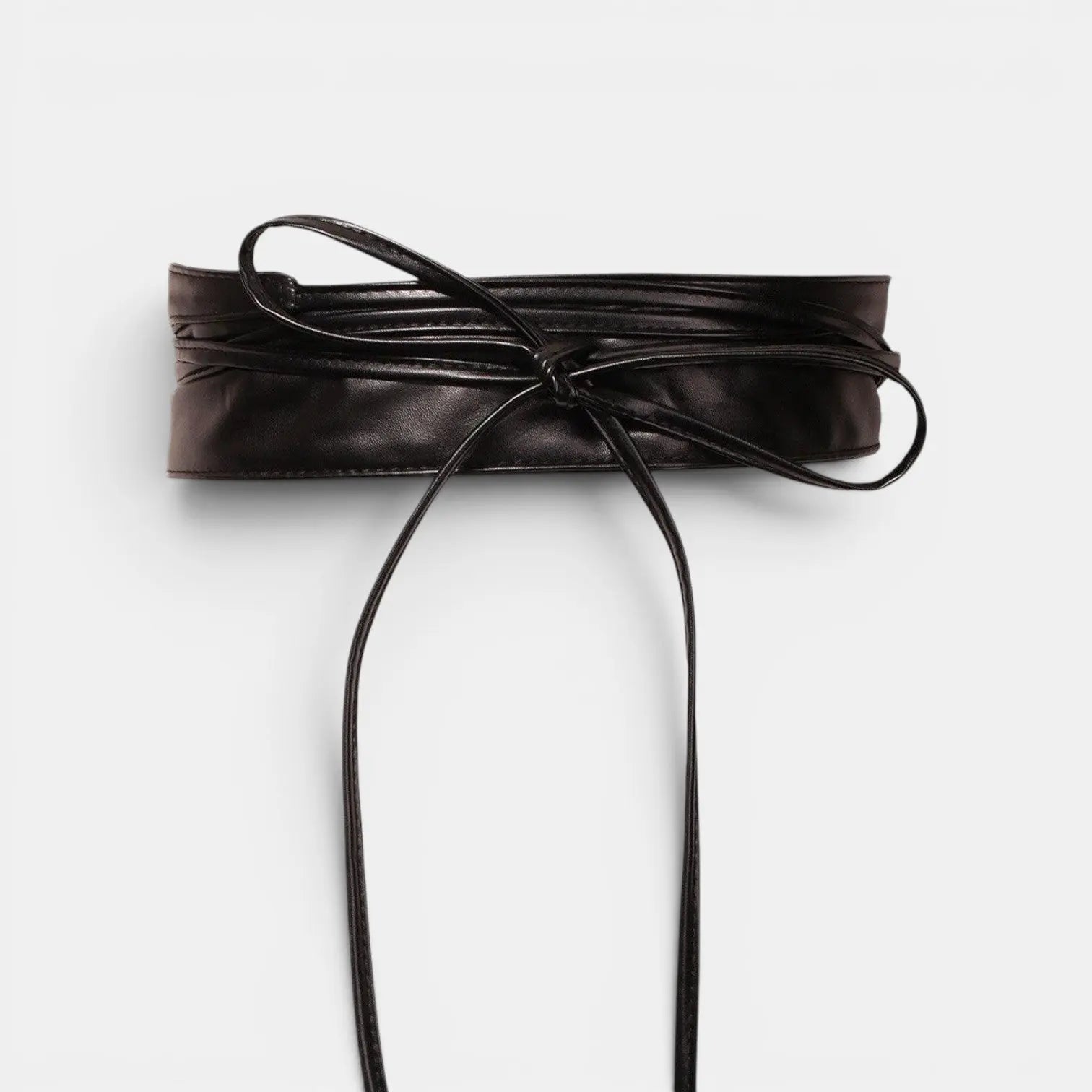 Wide 6.5cm Vegan Faux Leather Tie Belt for Women Smooth Soft | Zelnov | Beltary