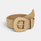 Wide Braided Raffia Belt for Women Round Buckle | Sornex | Beltary