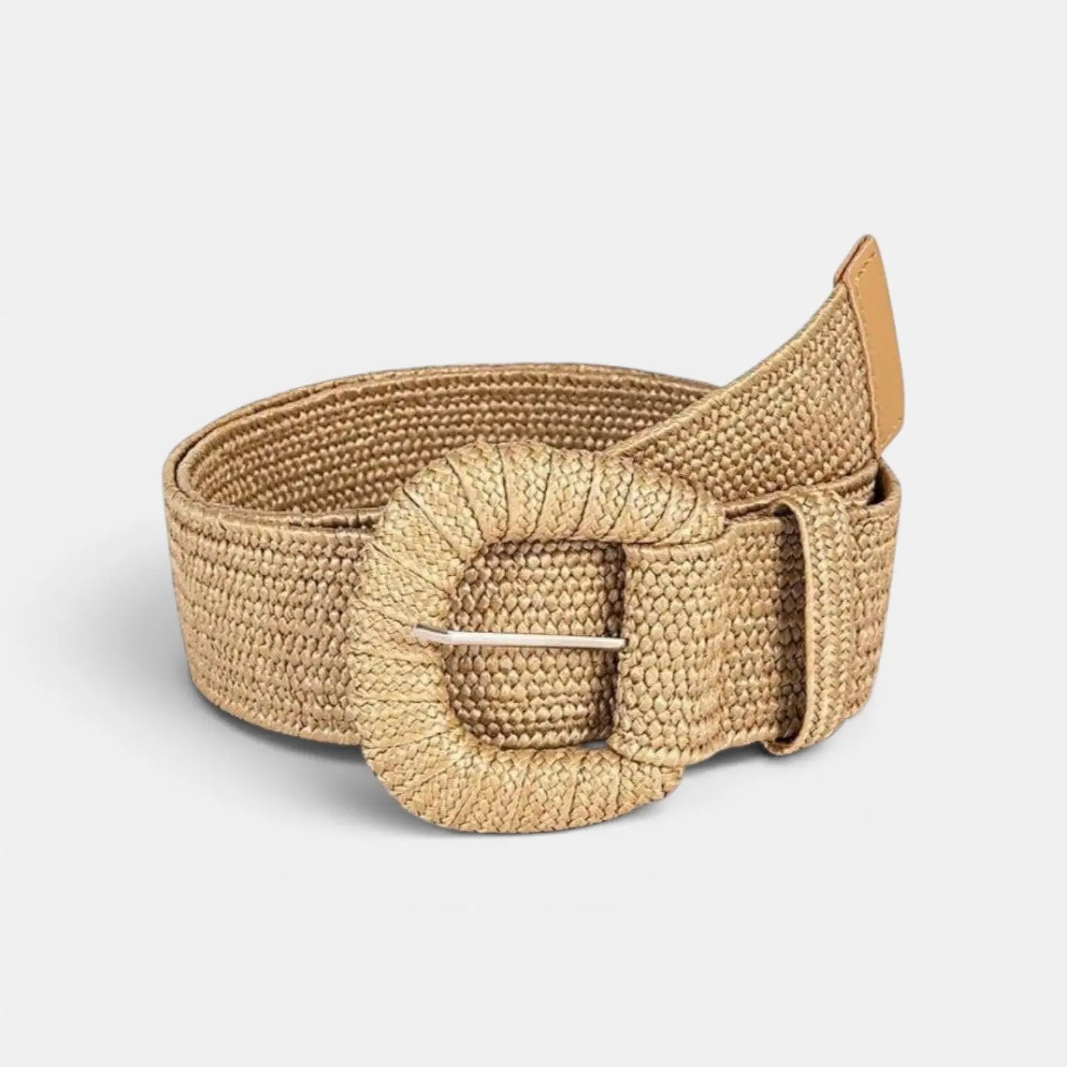 Wide Braided Raffia Belt for Women Round Buckle | Sornex | Beltary