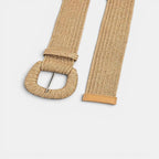 Wide Braided Raffia Belt for Women Round Buckle | Sornex | Beltary