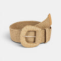 Wide Braided Raffia Belt for Women Round Buckle | Sornex | Beltary