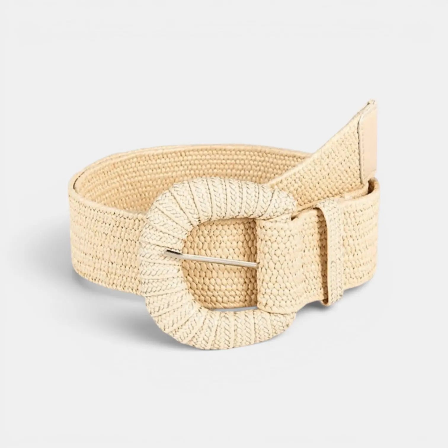 Wide Braided Raffia Belt for Women Round Buckle | Sornex | Beltary