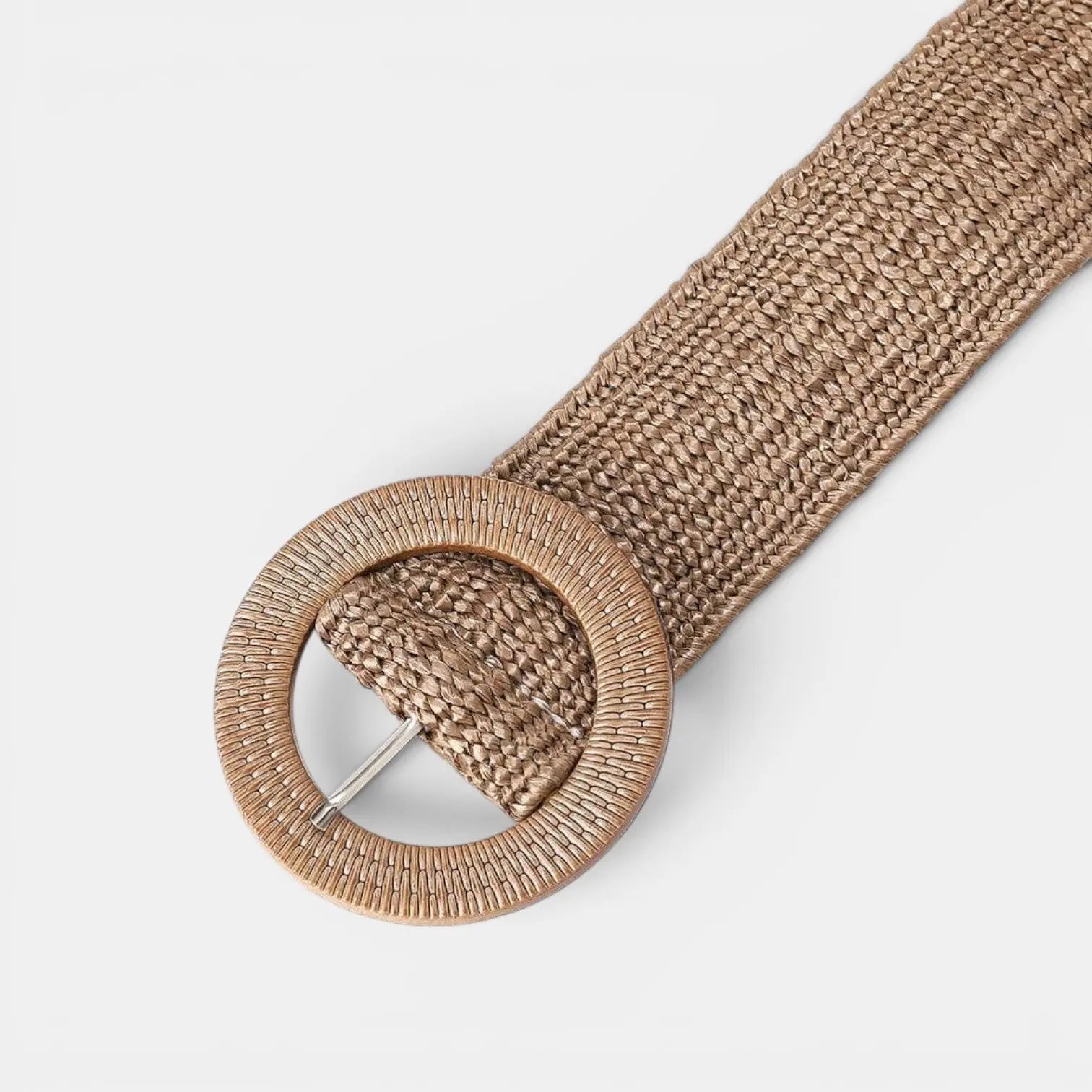 Wide Braided Synthetic Raffia Belt for Women Round Buckle | Rafvox | Beltary
