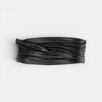 Wide Draped Vegan Faux Leather High-Waist Belt for Women | Orvex | Beltary