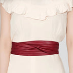 Wide Draped Vegan Faux Leather High-Waist Belt for Women | Orvex | Beltary