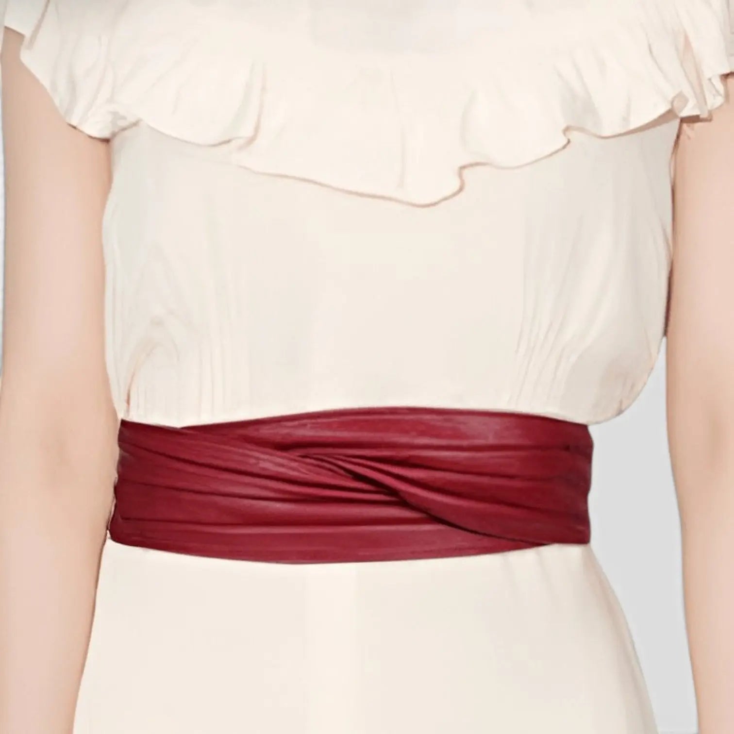 Wide Draped Vegan Faux Leather High-Waist Belt for Women | Orvex | Beltary