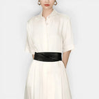 Wide Draped Vegan Faux Leather High-Waist Belt for Women | Orvex | Beltary