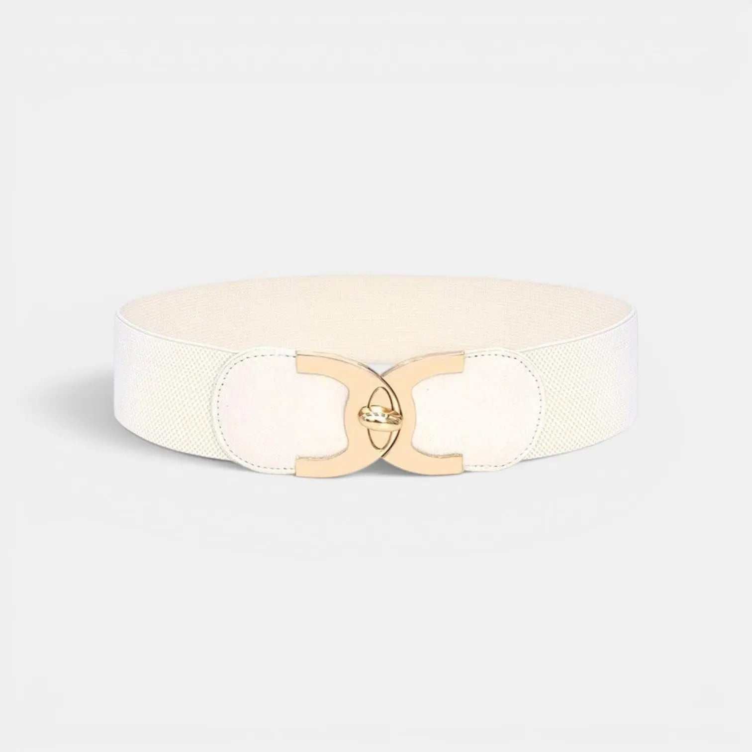 Wide Elastic Belt for Women High Waist Gold Round Buckle | Melvax | Beltary