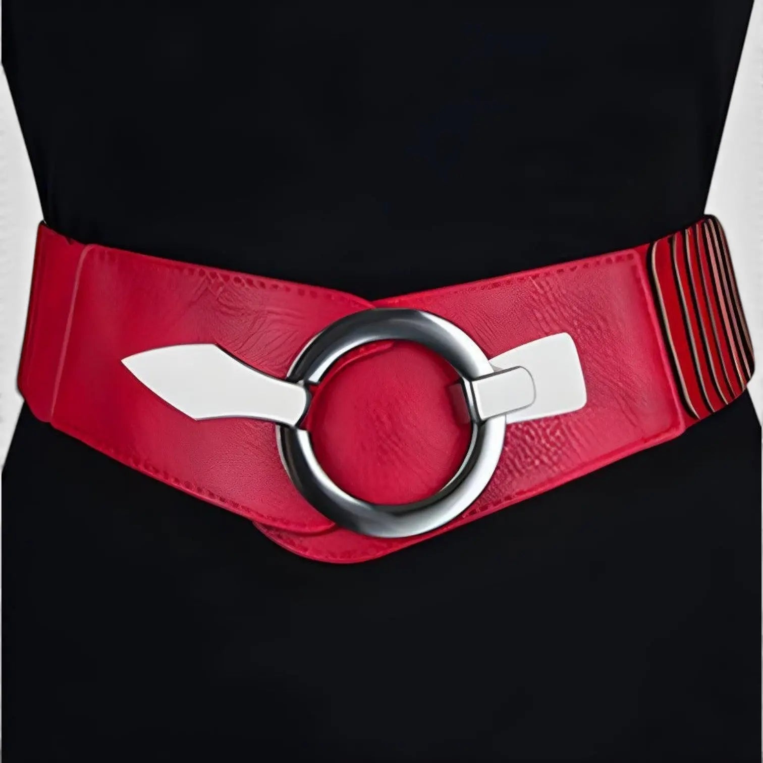 Wide Elastic High Waist Belt for Women Round Buckle | Helvox | Beltary