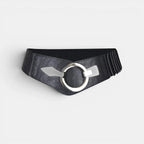 Wide Elastic High Waist Belt for Women Round Buckle | Helvox | Beltary