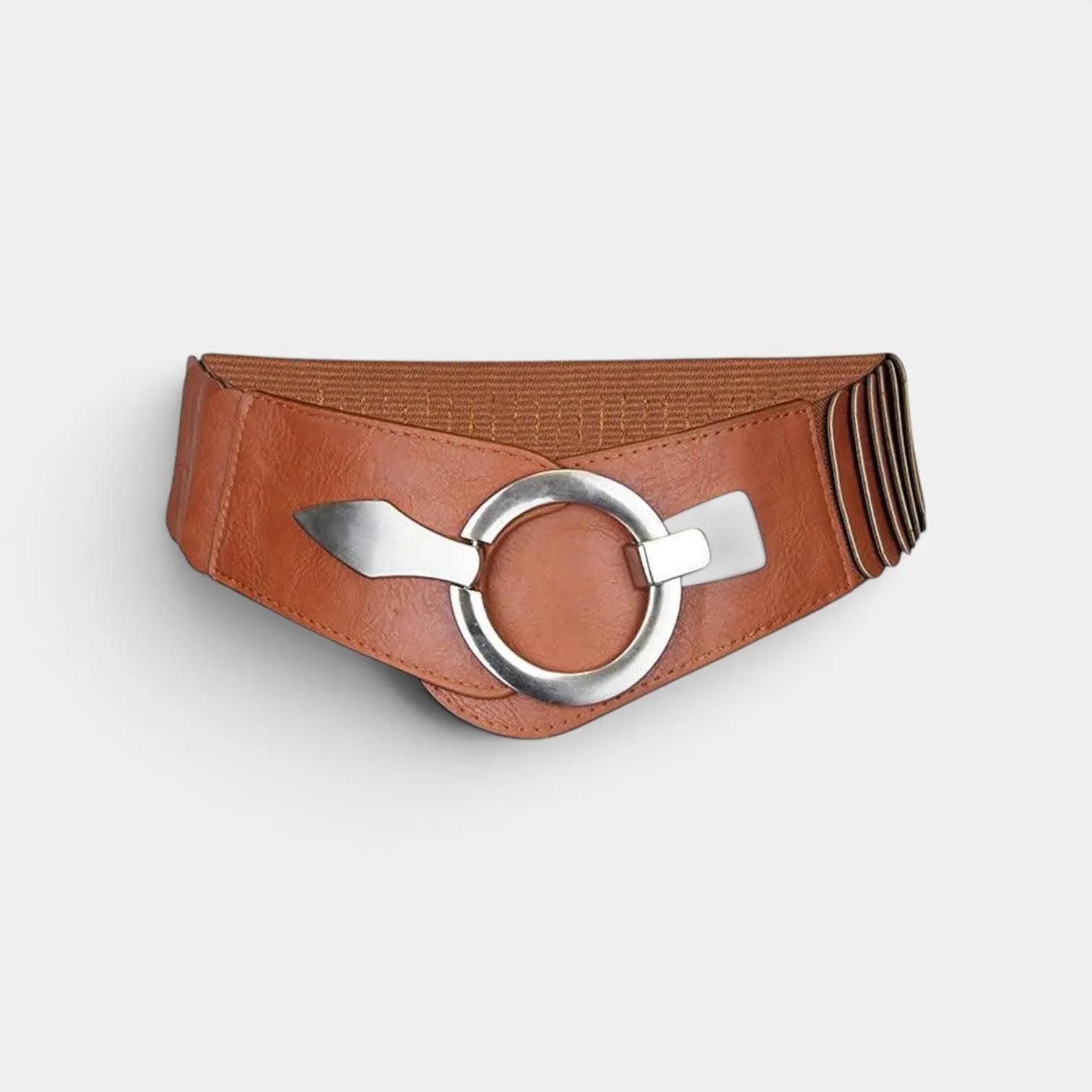 Wide Elastic High Waist Belt for Women Round Buckle | Helvox | Beltary