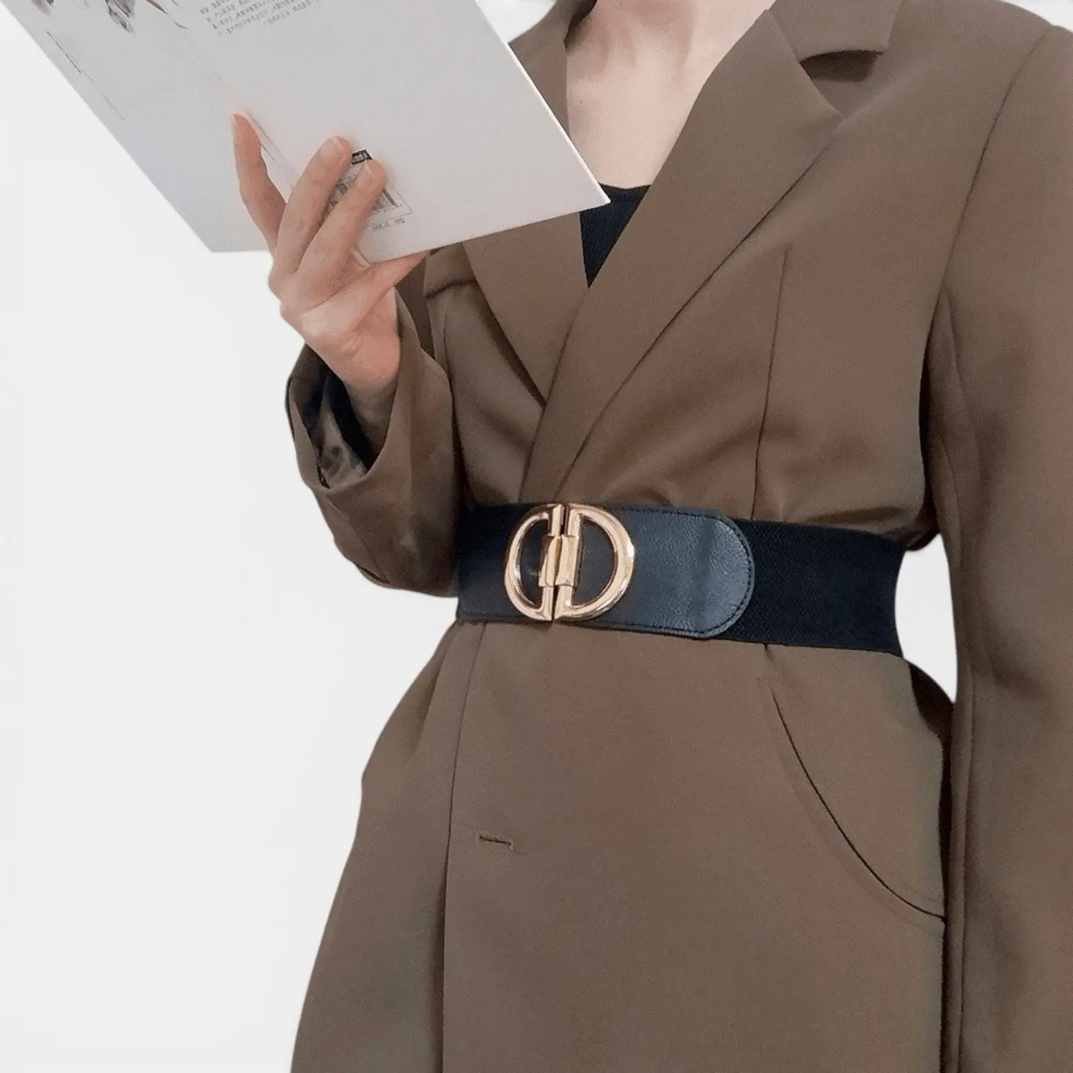 Wide Elastic High Waist Belt Hook Buckle Women's | Tolvex | Beltary