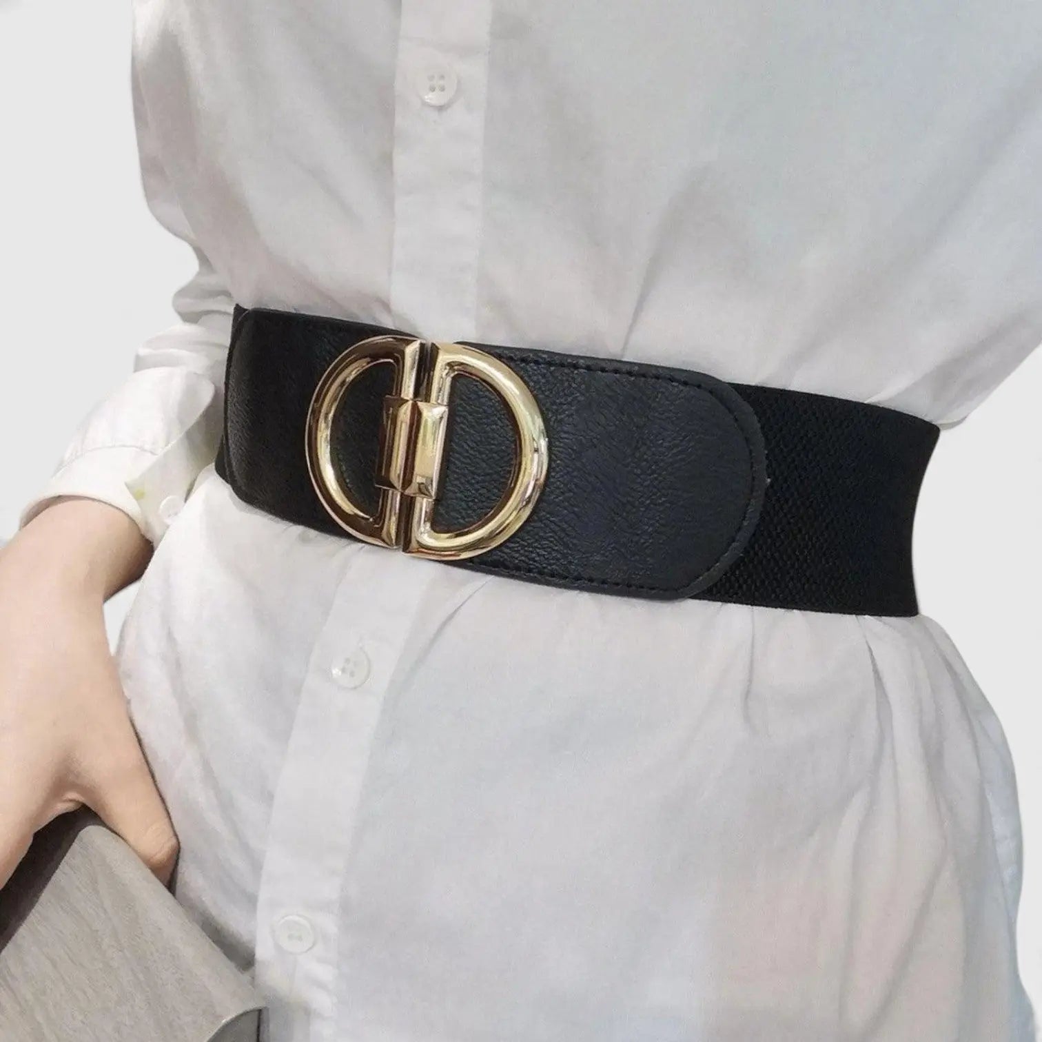 Wide Elastic High Waist Belt Hook Buckle Women's | Tolvex | Beltary