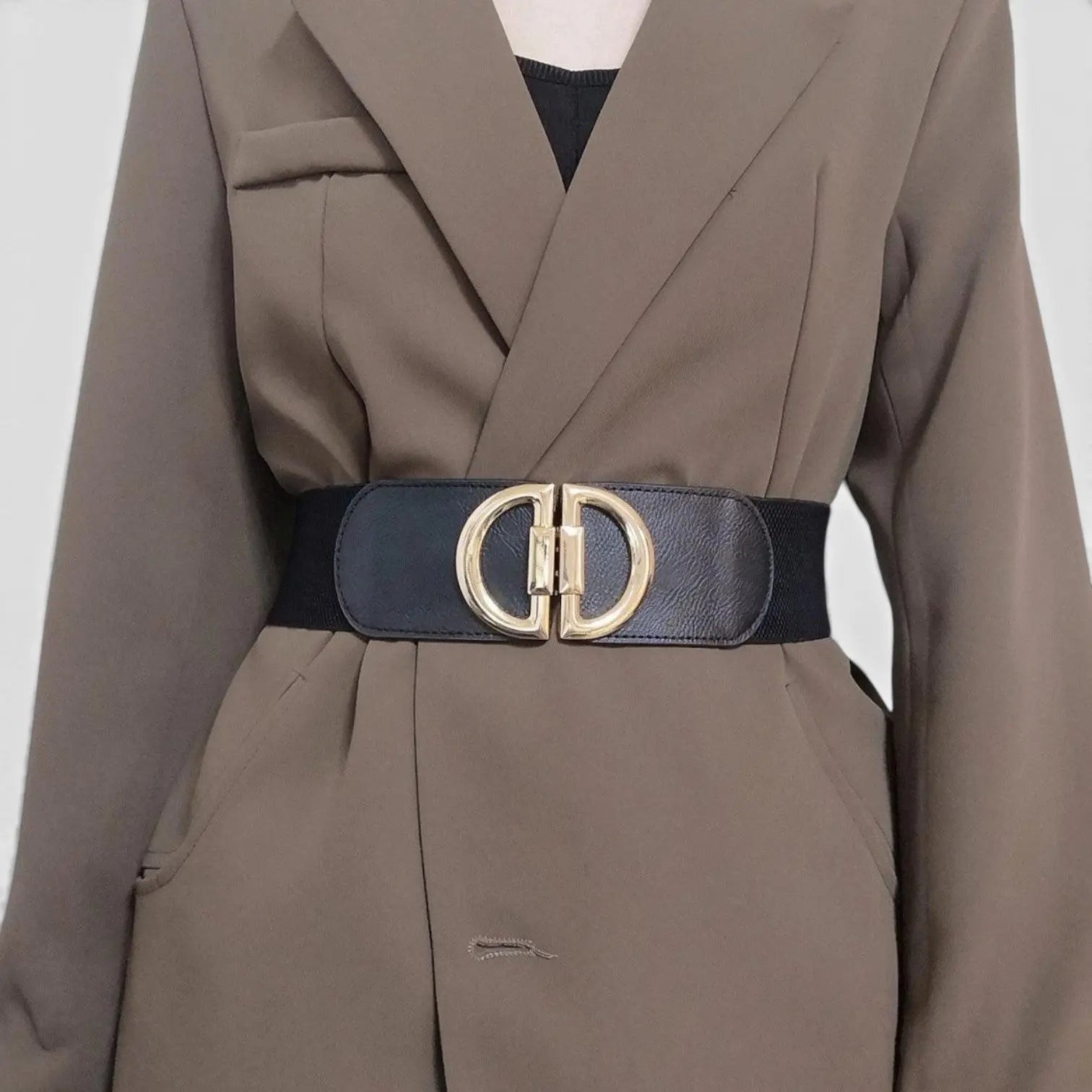 Wide Elastic High Waist Belt Hook Buckle Women's | Tolvex | Beltary