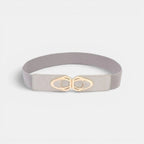 Wide Elastic Vegan Faux Leather Belt for Women Gold Buckle | Lysova | Beltary