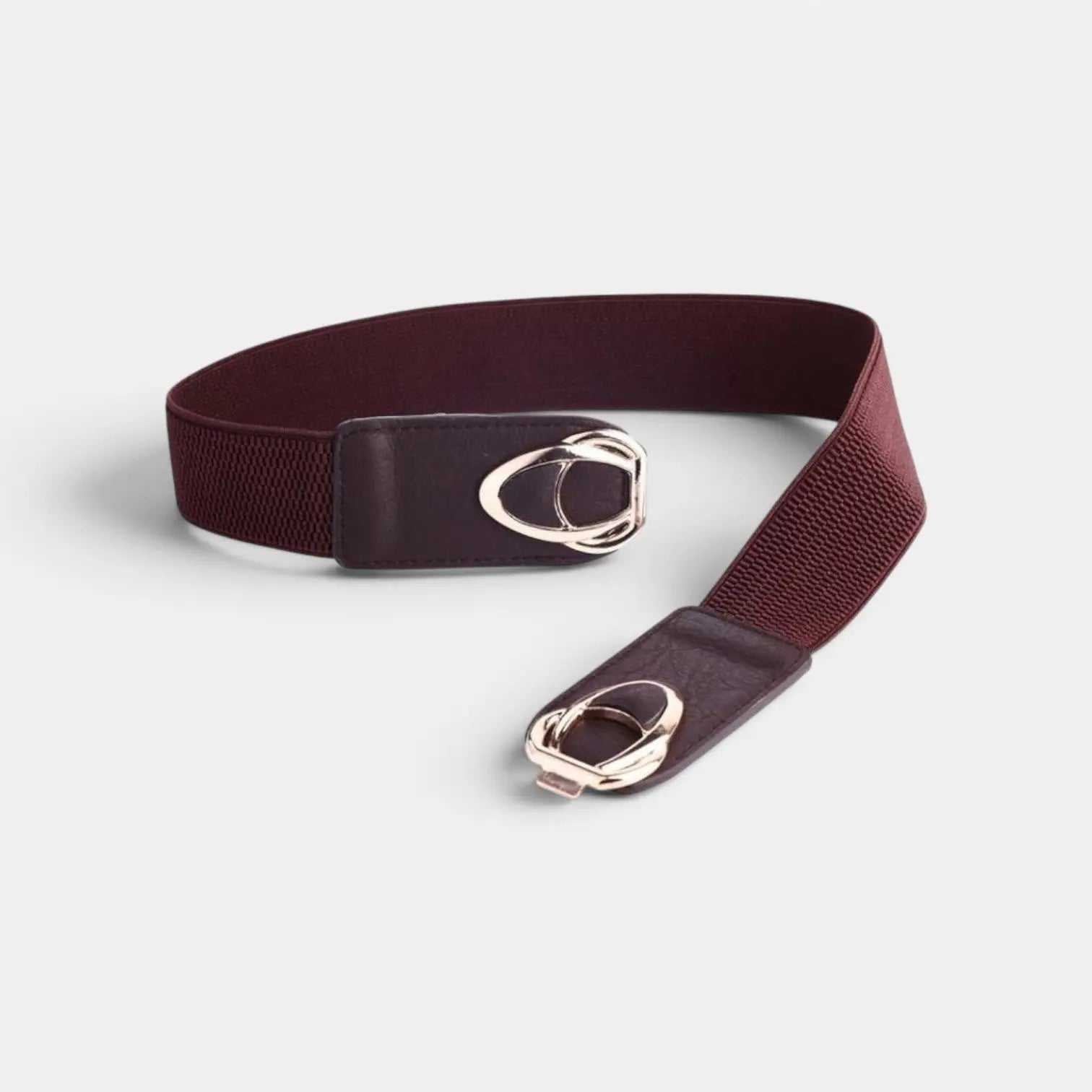 Wide Elastic Vegan Faux Leather Belt for Women Gold Buckle | Lysova | Beltary