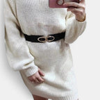 Wide Elastic Vegan Faux Leather Belt for Women Gold Buckle | Lysova | Beltary