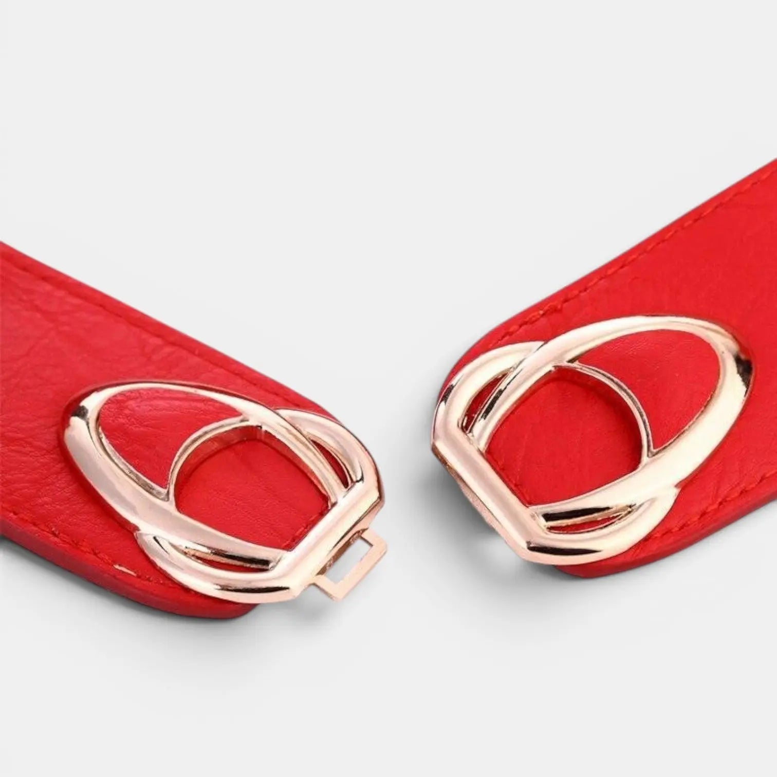 Wide Elastic Vegan Faux Leather Belt for Women Gold Buckle | Lysova | Beltary