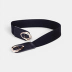 Wide Elastic Vegan Faux Leather Belt for Women Gold Buckle | Lysova | Beltary