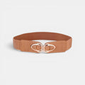 Wide Elastic Vegan Faux Leather Belt for Women Gold Buckle | Lysova | Beltary
