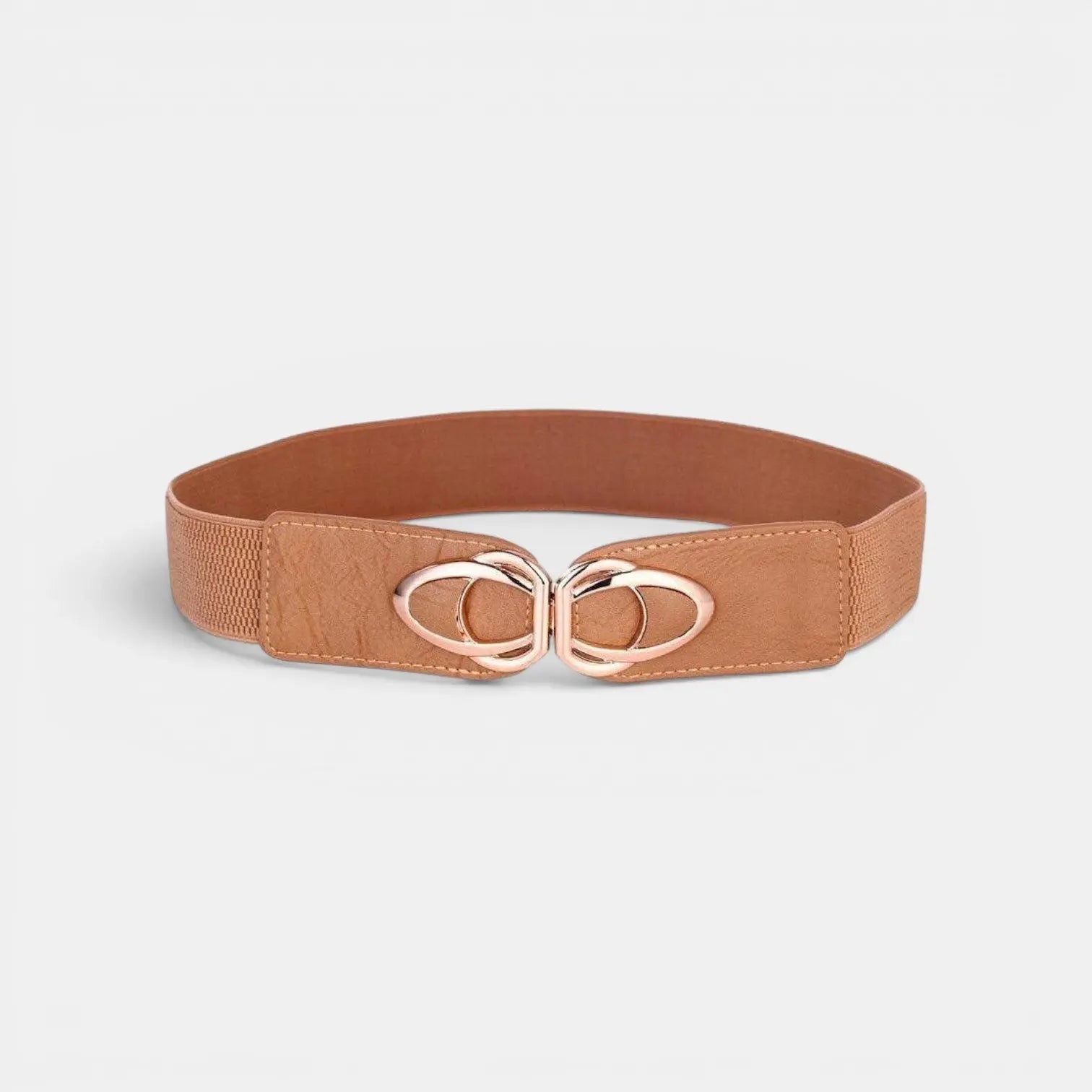 Wide Elastic Vegan Faux Leather Belt for Women Gold Buckle | Lysova | Beltary