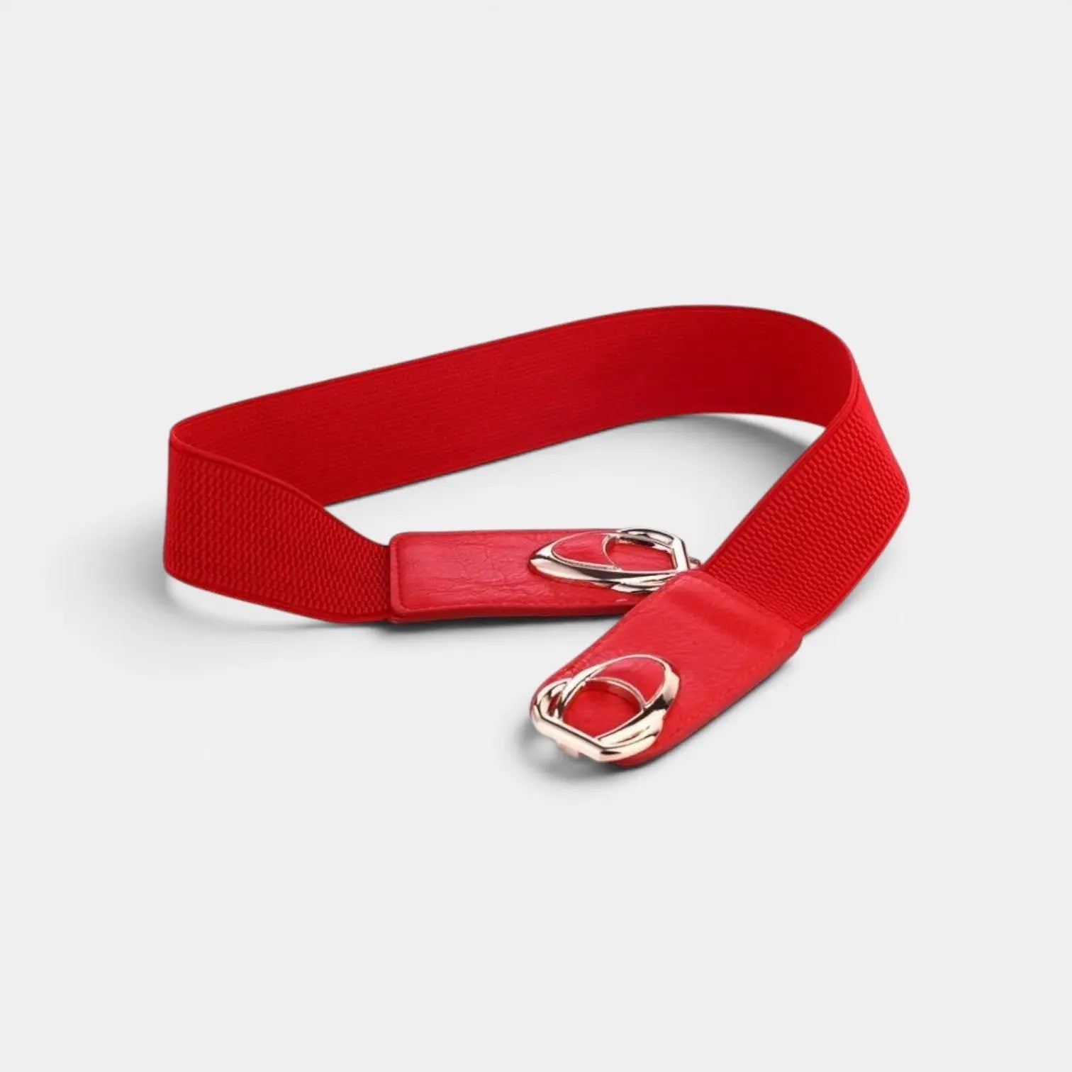 Wide Elastic Vegan Faux Leather Belt for Women Gold Buckle | Lysova | Beltary