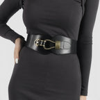 Wide Faux Leather Belt High Waist Buckle Women's | Talvor | Beltary