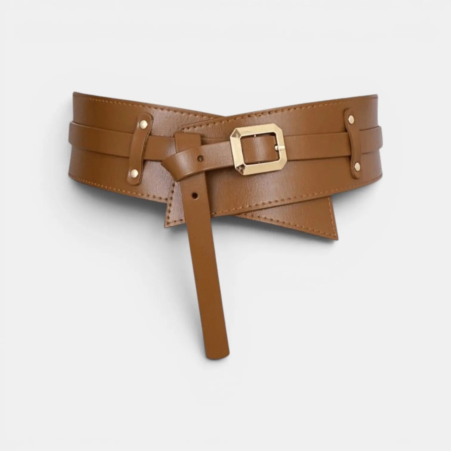 Wide Faux Leather High Waist Belt for Women Gold Buckle | Velcor | Beltary