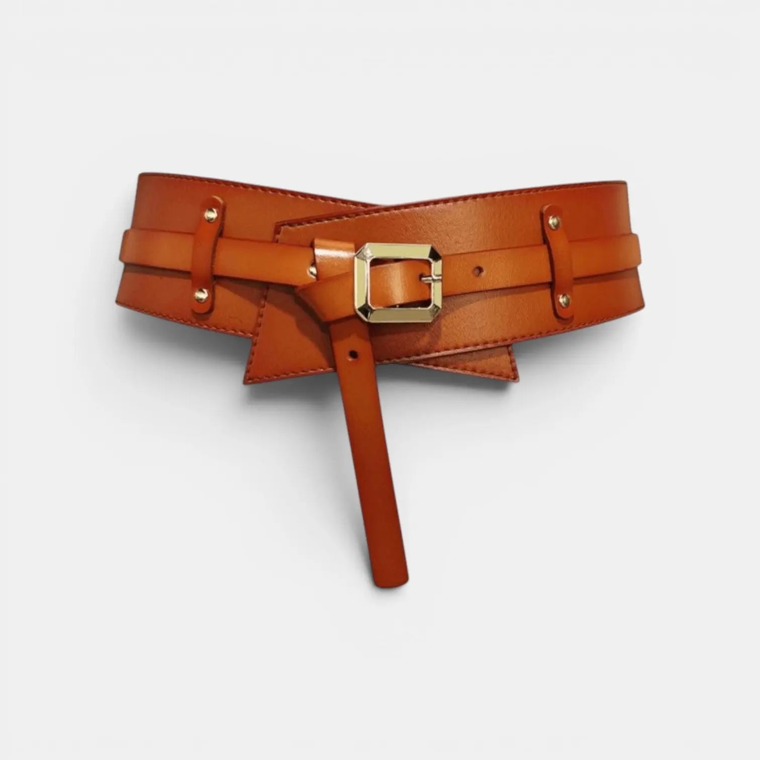 Wide Faux Leather High Waist Belt for Women Gold Buckle | Velcor | Beltary