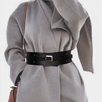 Wide Faux Leather High Waist Belt for Women Gold Buckle | Velcor | Beltary
