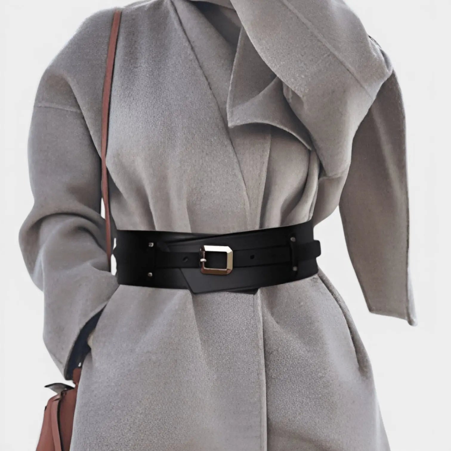 Wide Faux Leather High Waist Belt for Women Gold Buckle | Velcor | Beltary