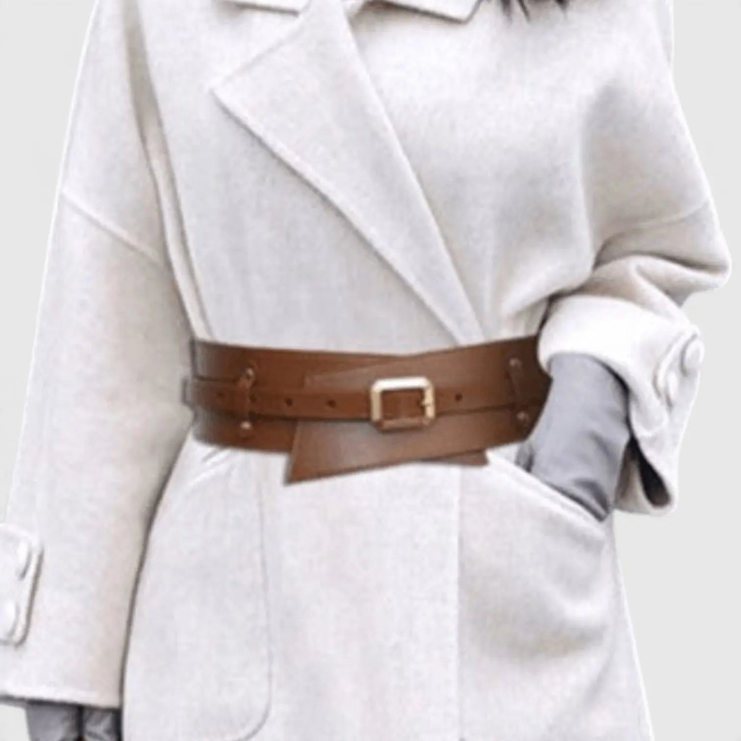 Wide Faux Leather High Waist Belt for Women Gold Buckle | Velcor | Beltary