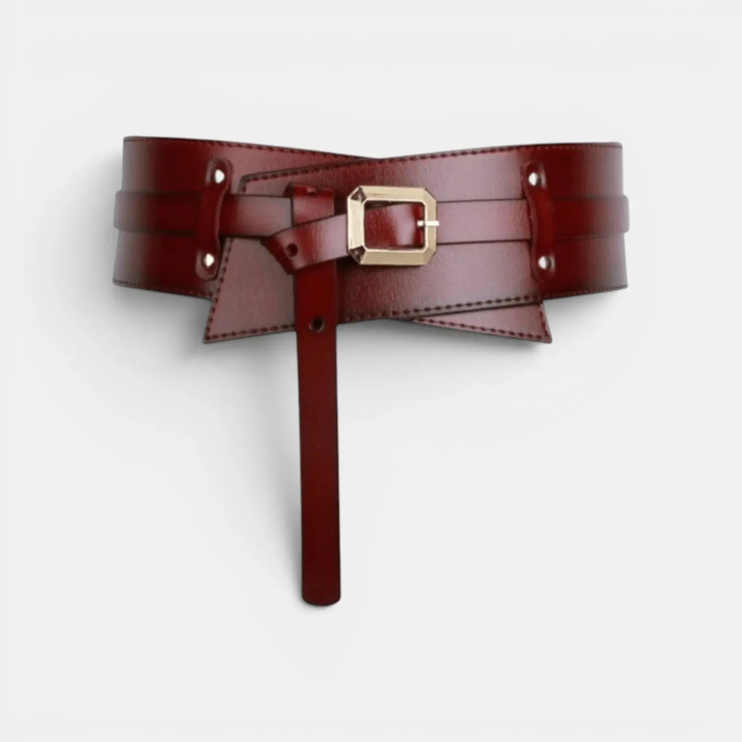 Wide Faux Leather High Waist Belt for Women Gold Buckle | Velcor | Beltary