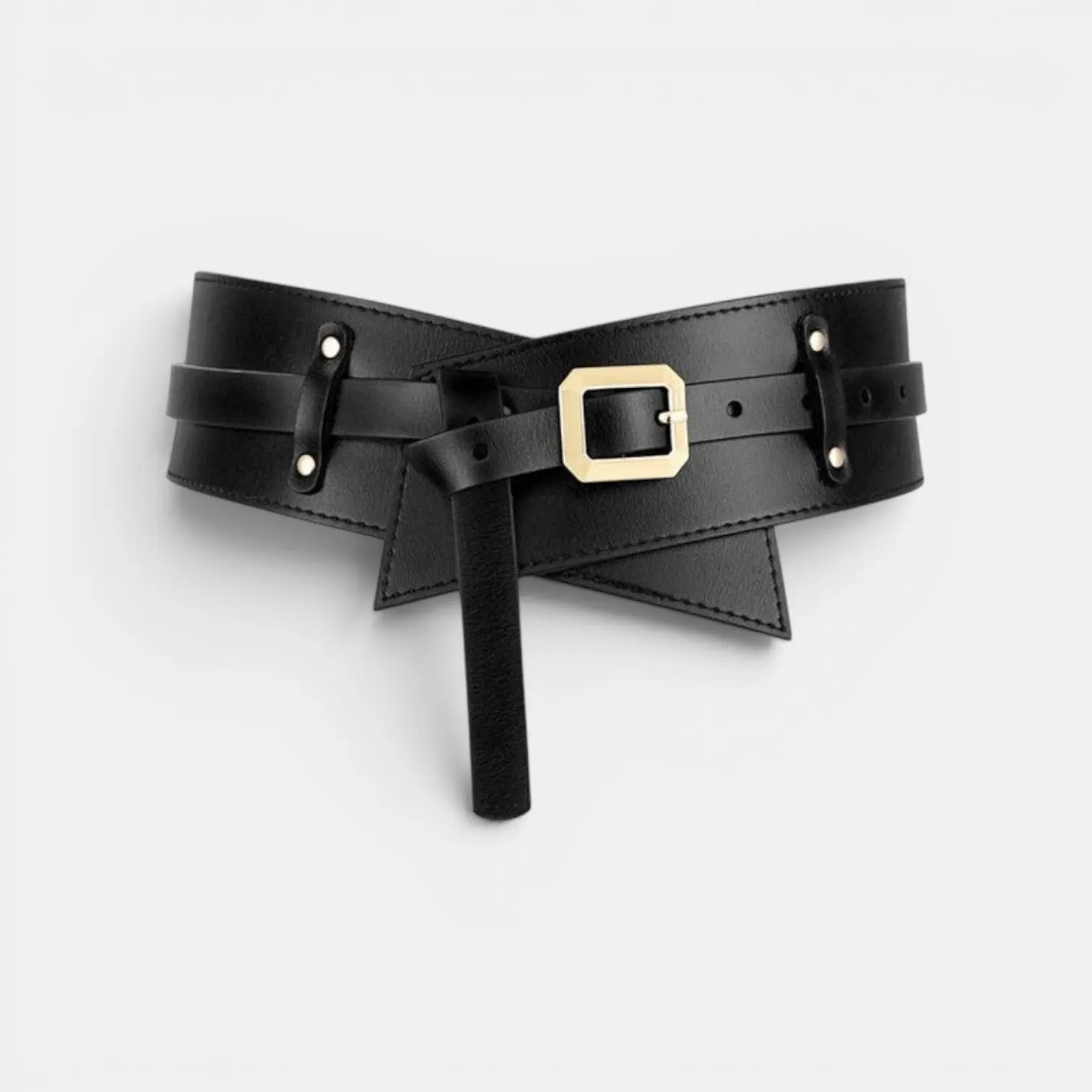 Wide Faux Leather High Waist Belt for Women Gold Buckle | Velcor | Beltary