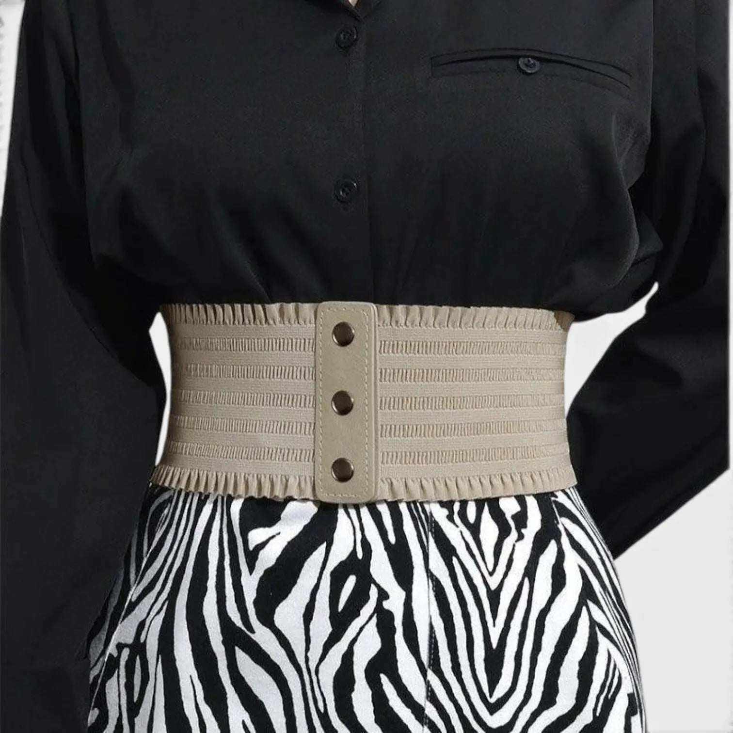 Wide Smooth Elastic Fabric Belt Women's High Waist | Belvox | Beltary