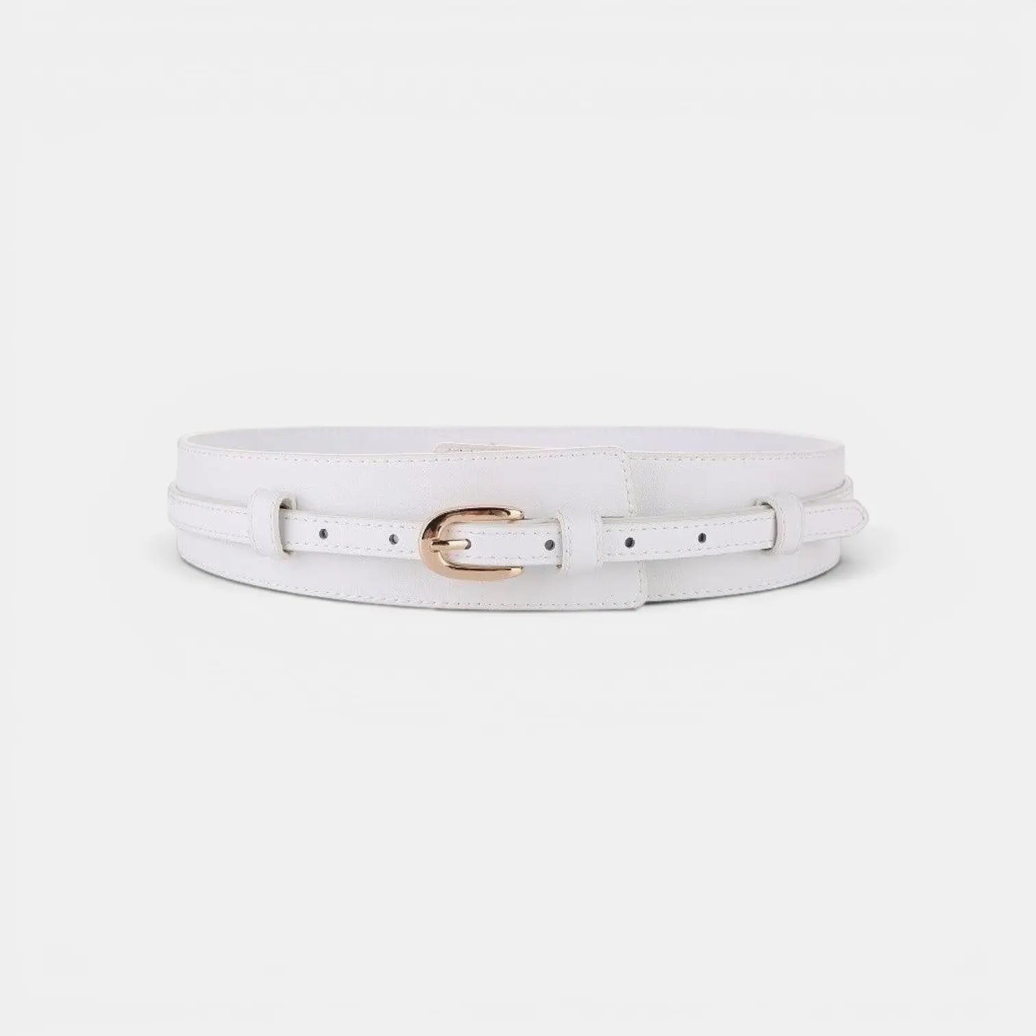 Wide Smooth Leather High-Waist Belt Gold Buckle Women's | Calvex | Beltary