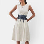 Wide Vegan Faux Leather Belt Buckle-Free Tie Up Women's | Obelx | Beltary