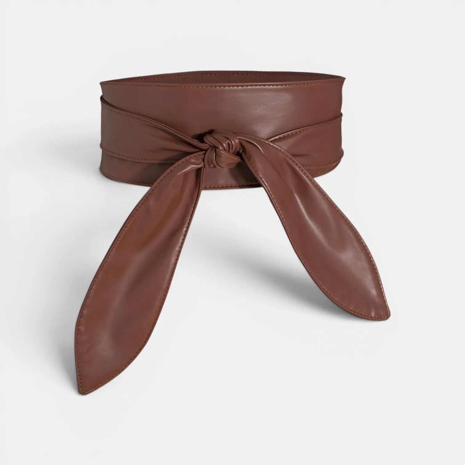 Wide Vegan Faux Leather Buckle-Free Tie Belt for Women | Norvel | Beltary