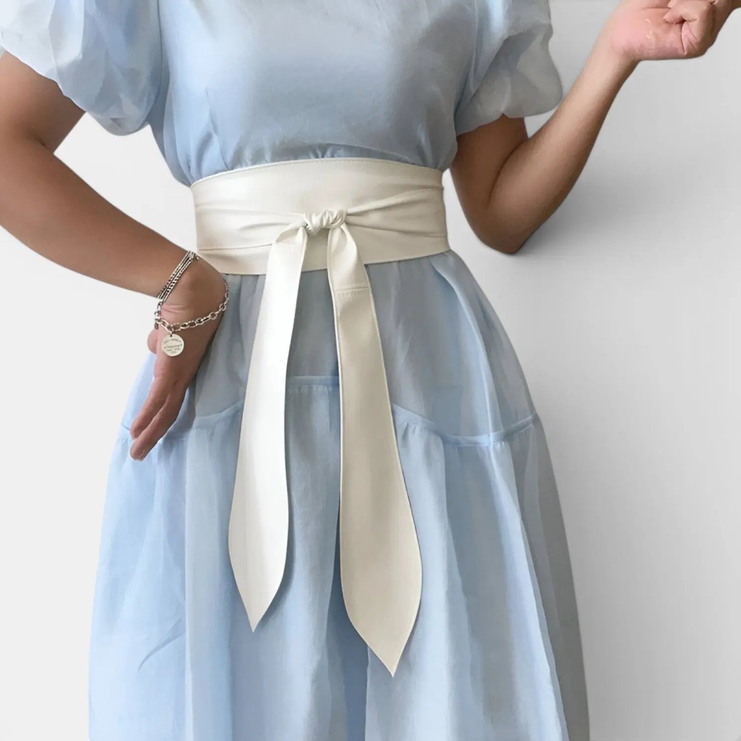 Wide Vegan Faux Leather Buckle-Free Tie Belt for Women | Norvel | Beltary