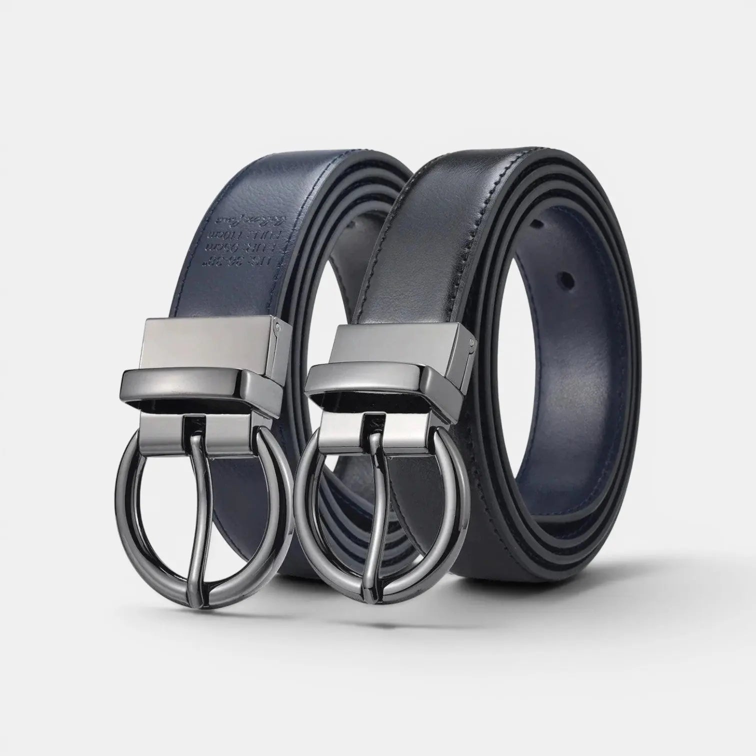 Women's 2-in-1 Reversible Smooth Leather Belt Round Buckle | Birvox | Beltary