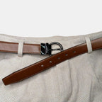 Women's 2-in-1 Reversible Smooth Leather Belt Round Buckle | Birvox | Beltary