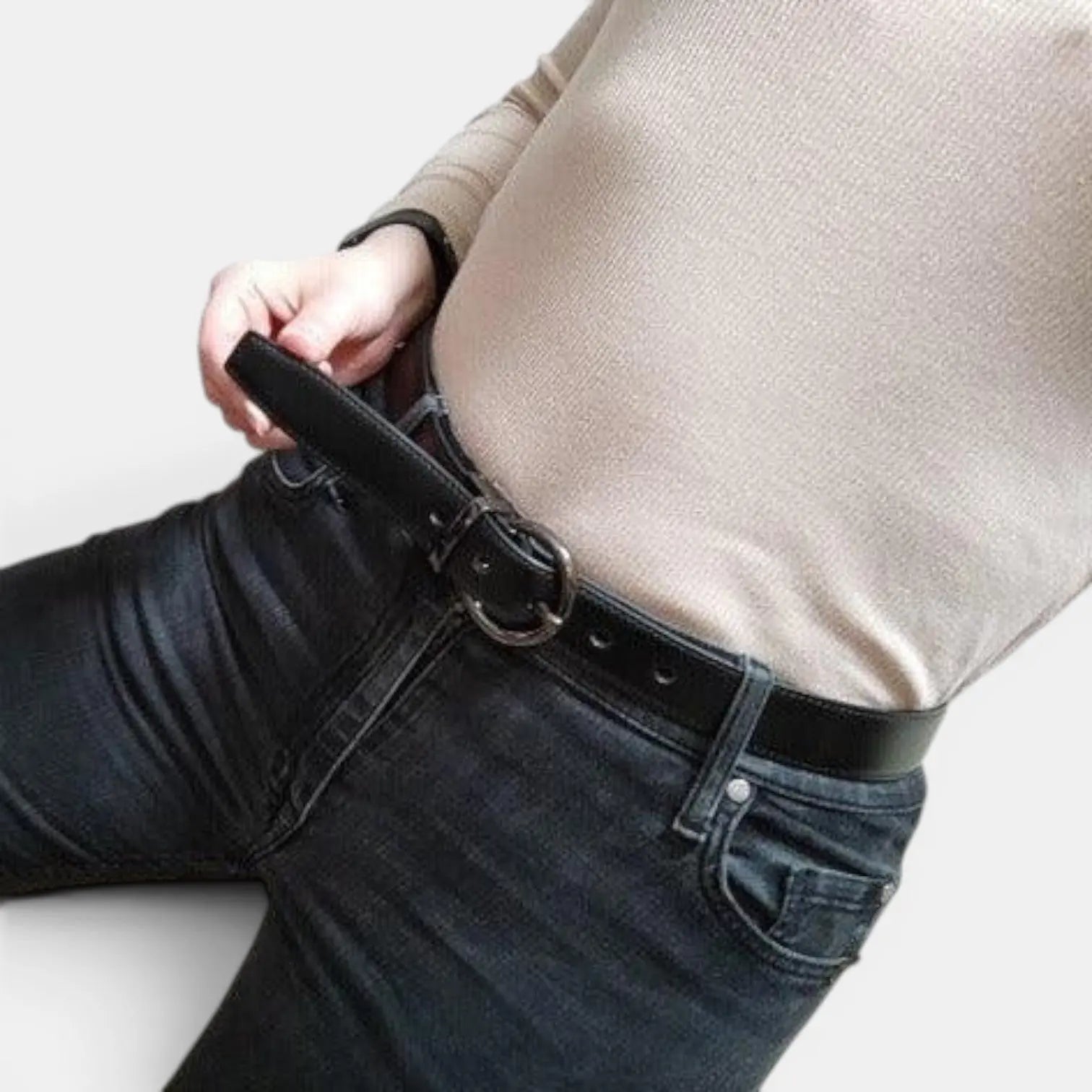 Women's 2-in-1 Reversible Smooth Leather Belt Round Buckle | Birvox | Beltary