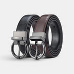 Women's 2-in-1 Reversible Smooth Leather Belt Round Buckle | Birvox | Beltary