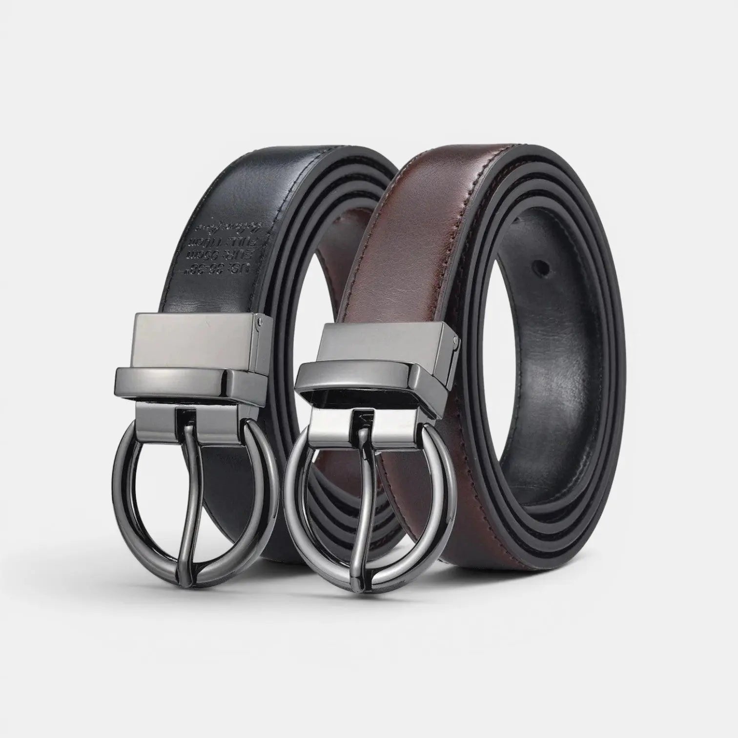 Women's 2-in-1 Reversible Smooth Leather Belt Round Buckle | Birvox | Beltary