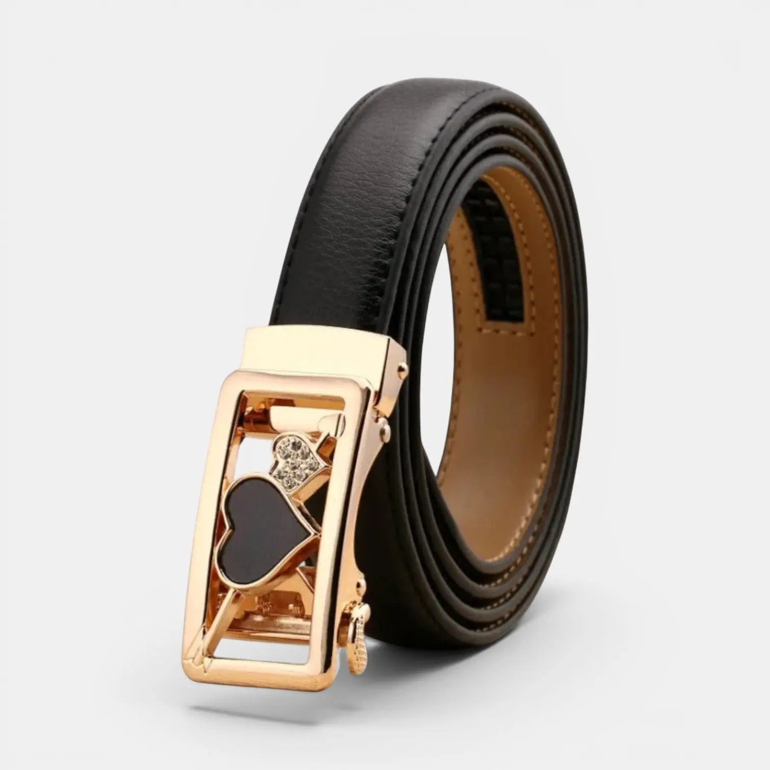 Women's Automatic Leather Belt with Diamante Buckle | Zelvex | Beltary