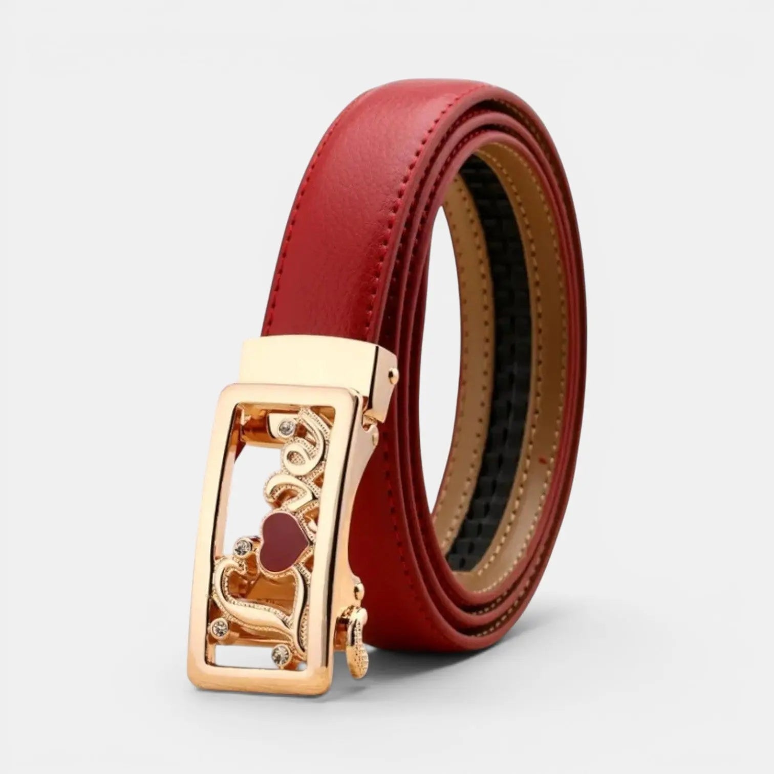 Women's Automatic Leather Belt with Diamante Buckle | Zelvex | Beltary